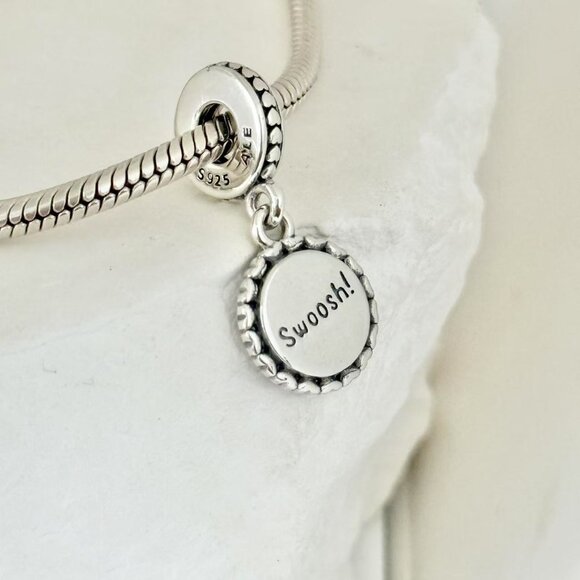 Pandora Basketball Swoosh! Dangle S925 Silver Charm - Picture 3 of 3